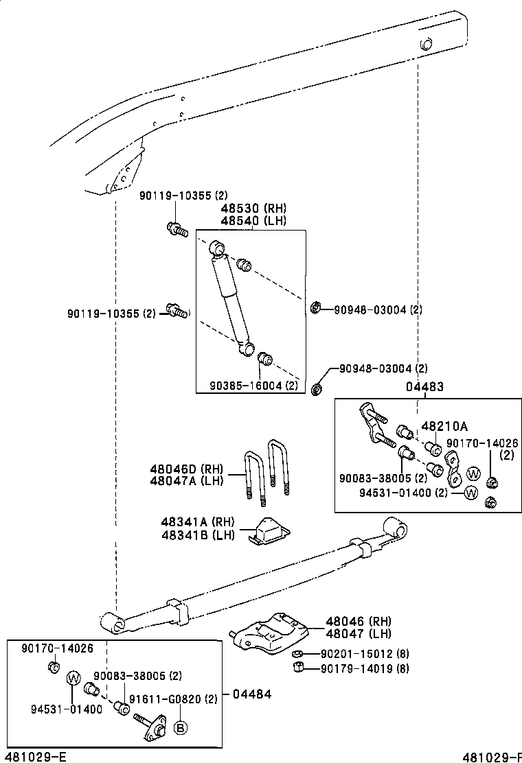 48046-0B010 SEAT SUB-ASSY, SPRING U BOLT, RH product image