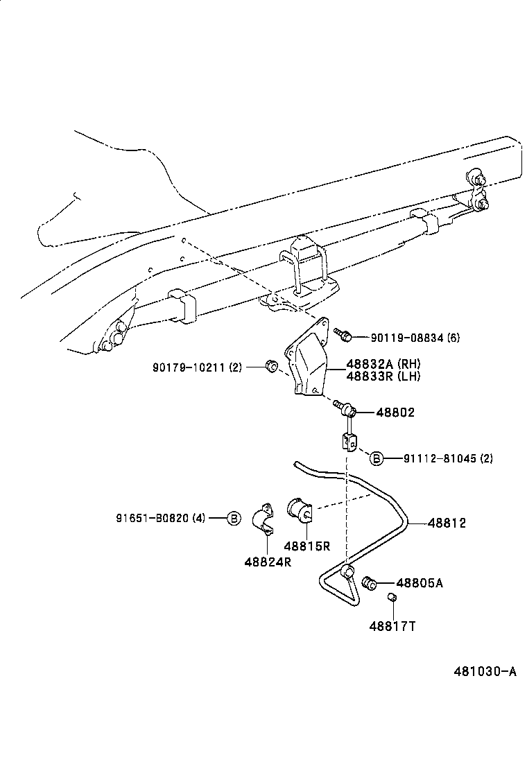 48046-0B010 SEAT SUB-ASSY, SPRING U BOLT, RH product image