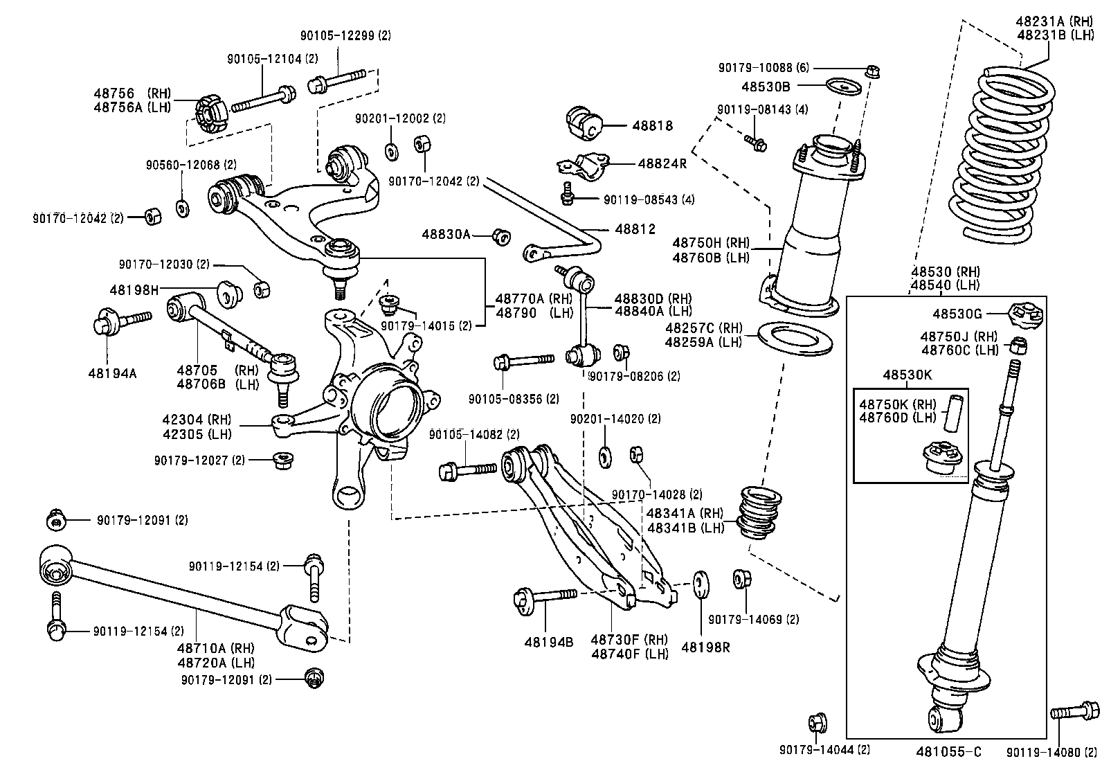 48231-3A190 SPRING, COIL, REAR RH product image
