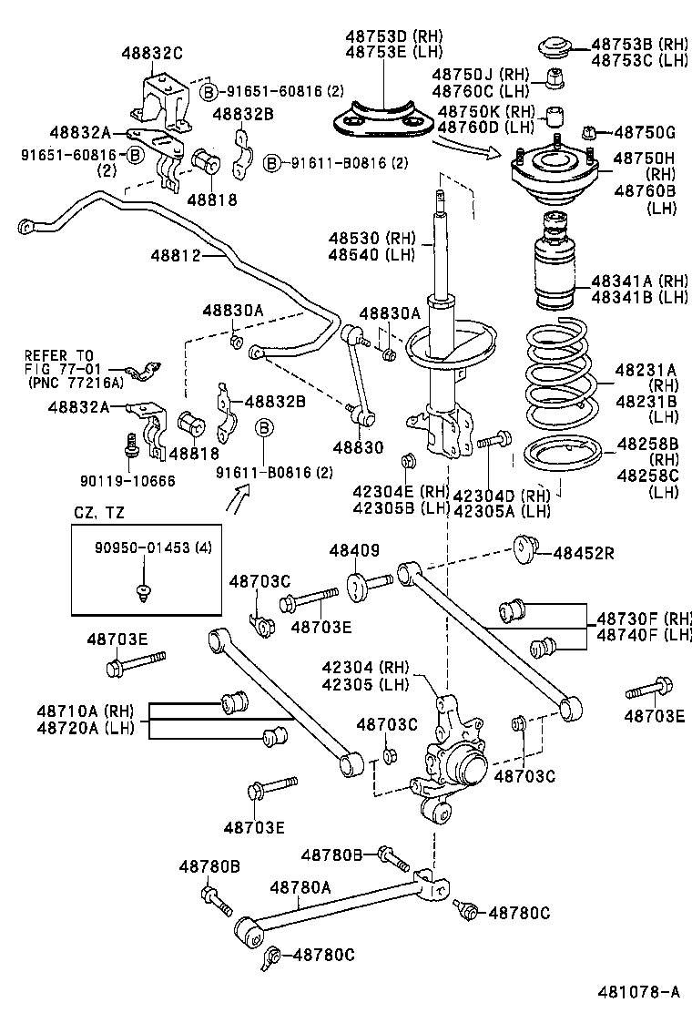 48046-21050 SEAT SUB-ASSY, SPRING U BOLT, RH product image