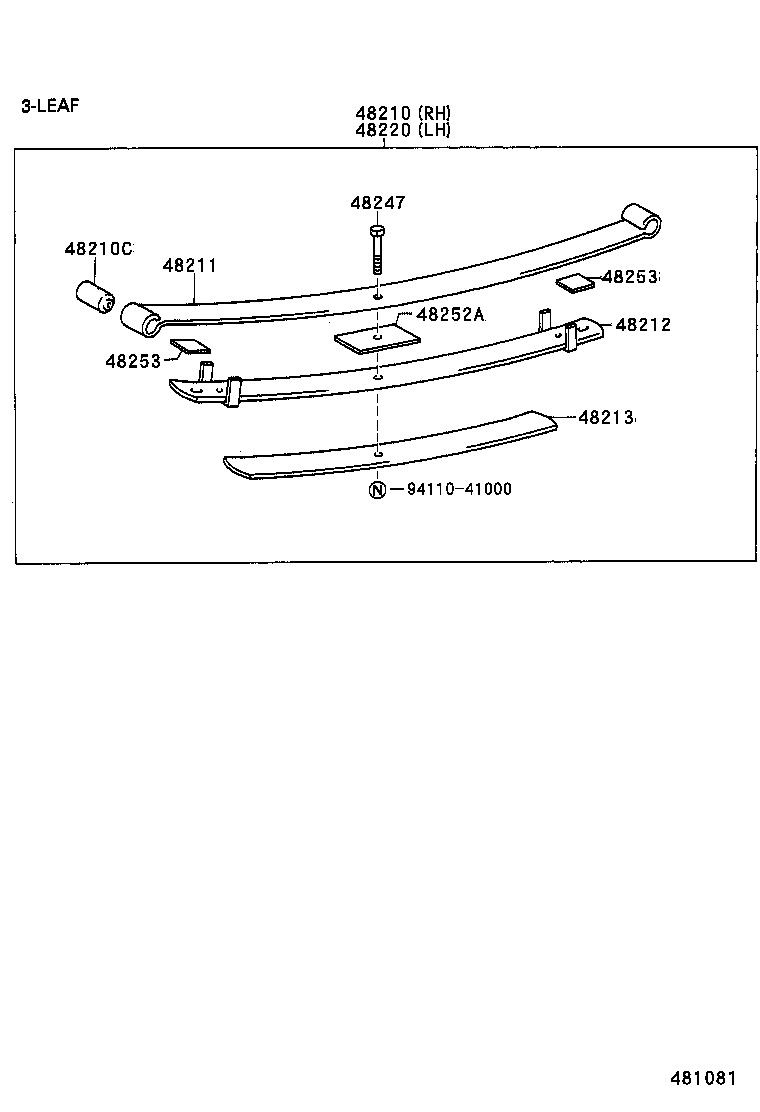 48414-34010 BRACKET, SPRING, NO.3 RH product image