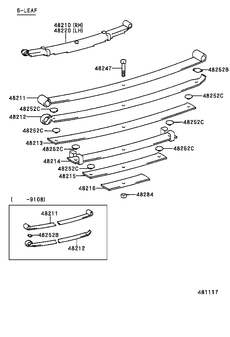 48247-6A040 BOLT, REAR SPRING, CENTER product image