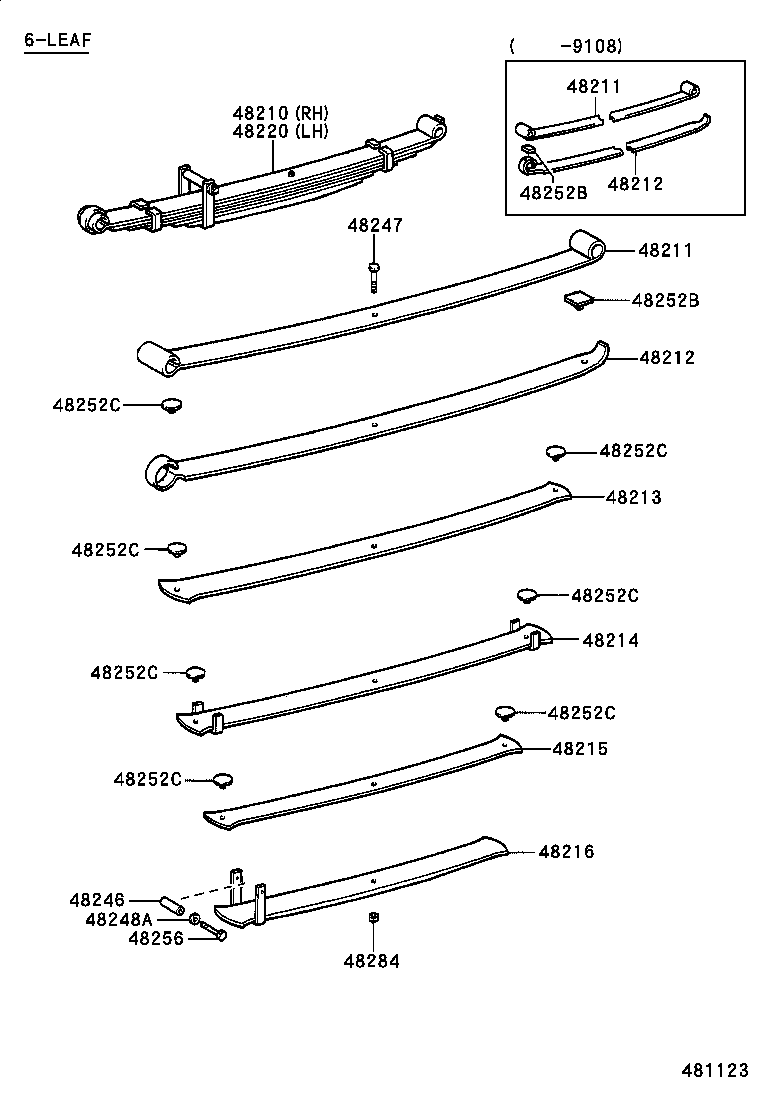 48247-6A040 BOLT, REAR SPRING, CENTER product image