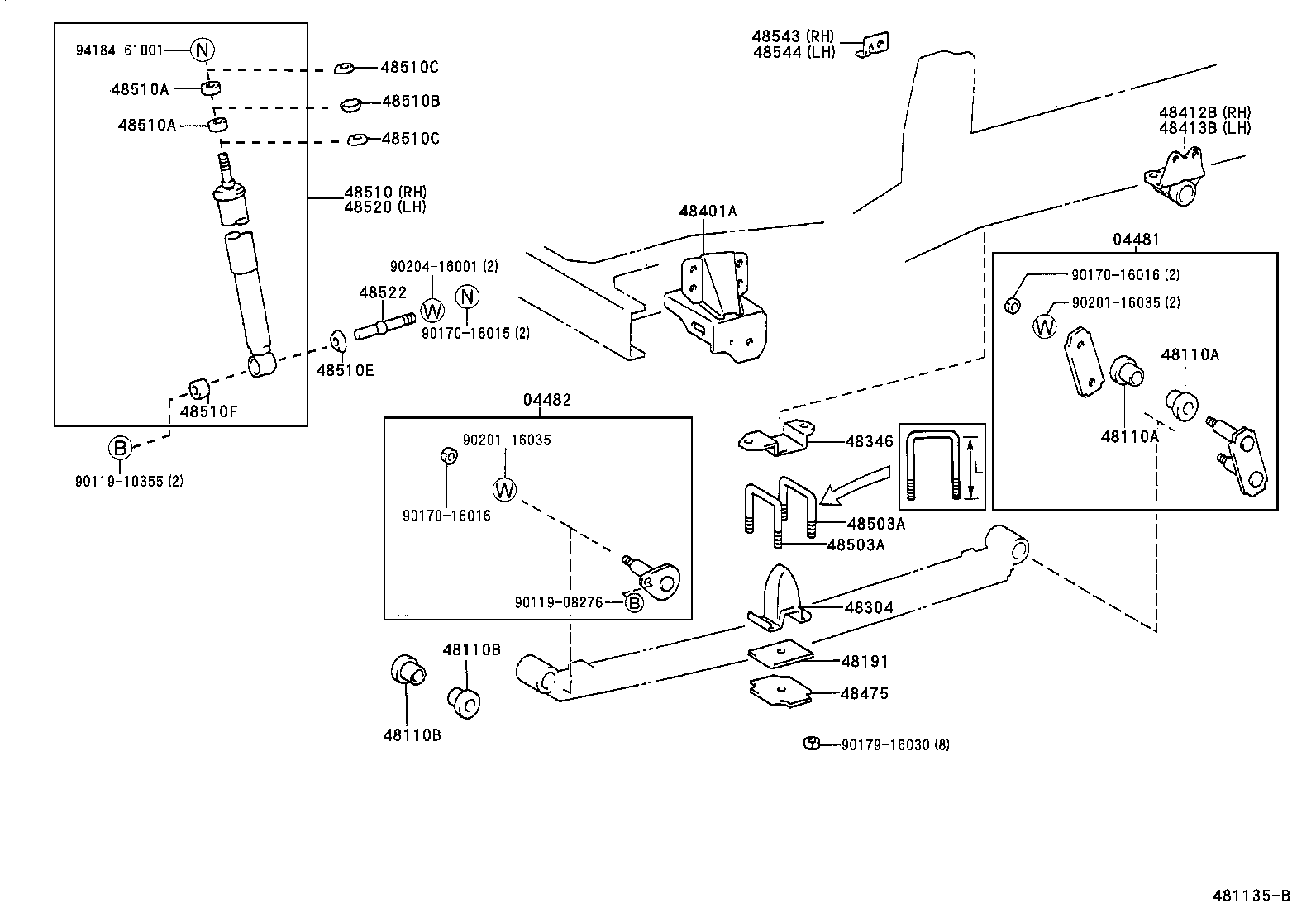 48411-36120 BRACKET SUB-ASSY, SPRING, NO.1 product image