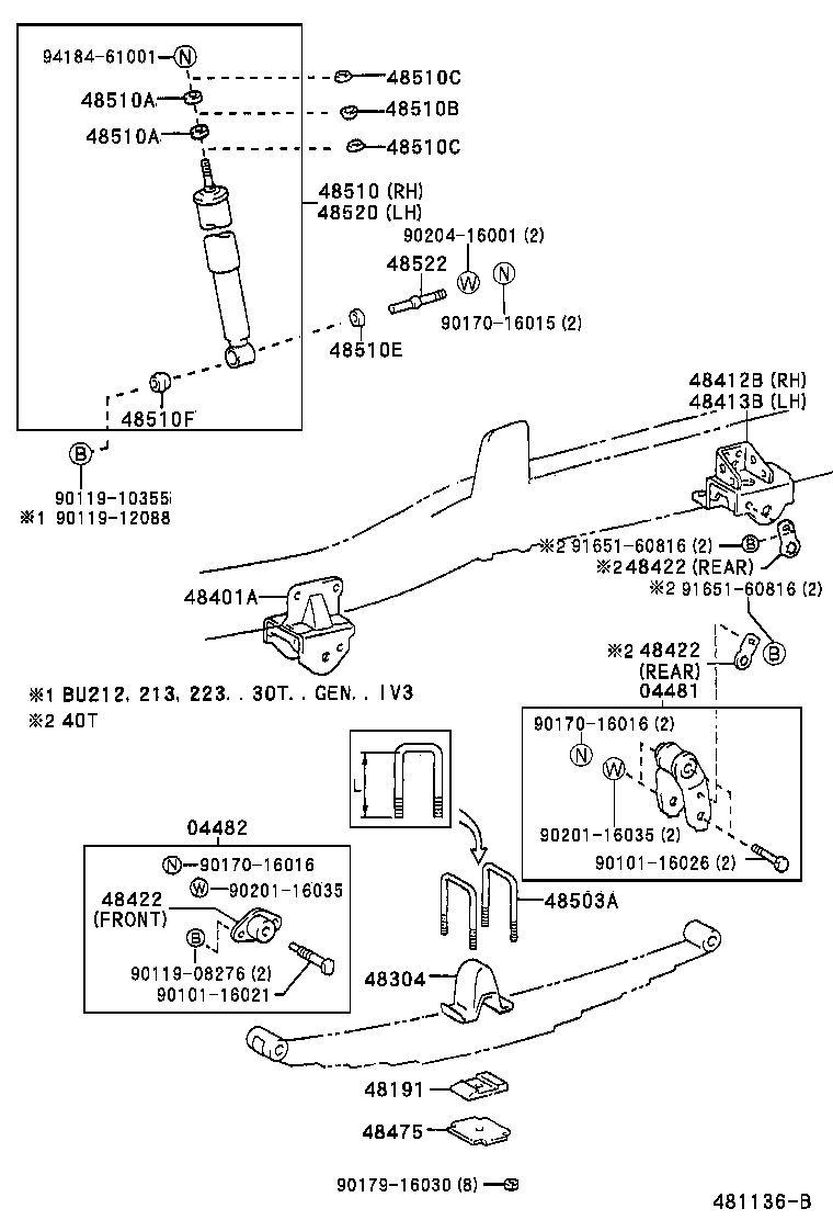 48411-36120 BRACKET SUB-ASSY, SPRING, NO.1 product image