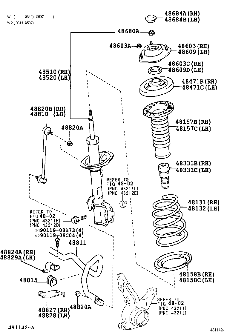 Toyota 48131-42440 SPRING, FRONT COIL, RH