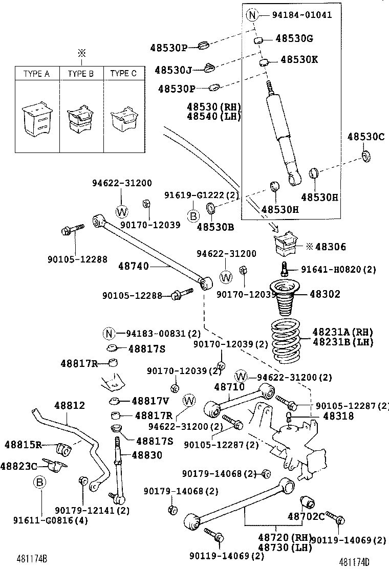 48231-6A820 SPRING, COIL, REAR RH product image