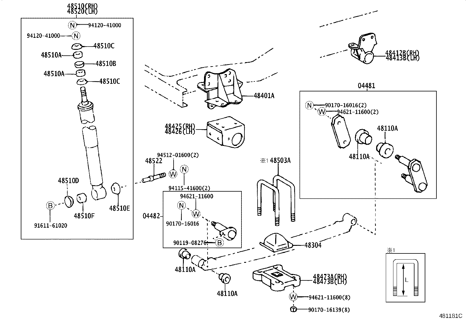 48413-36070 BRACKET, SPRING, NO.2 RH product image