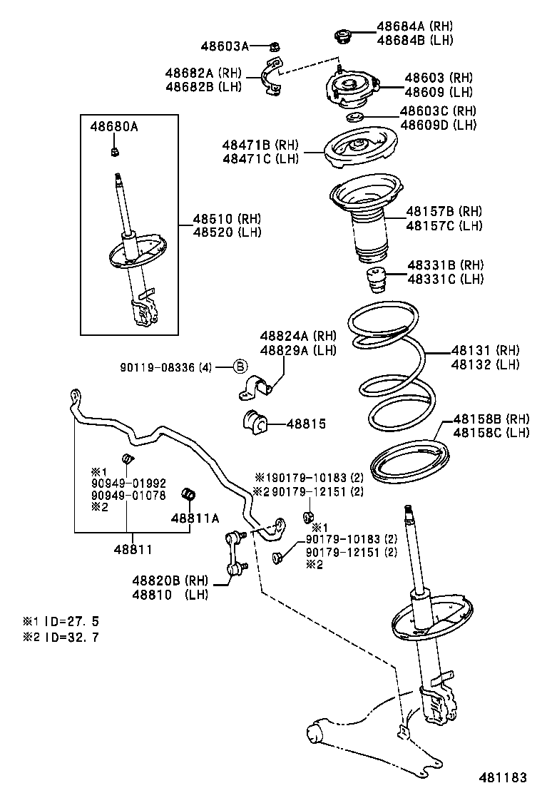 48131-42182 SPRING, FRONT COIL, RH product image