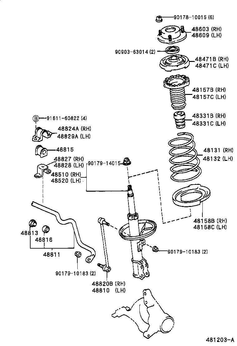 48471-41011 SEAT, FRONT COIL SPRING, UPPER RH product image