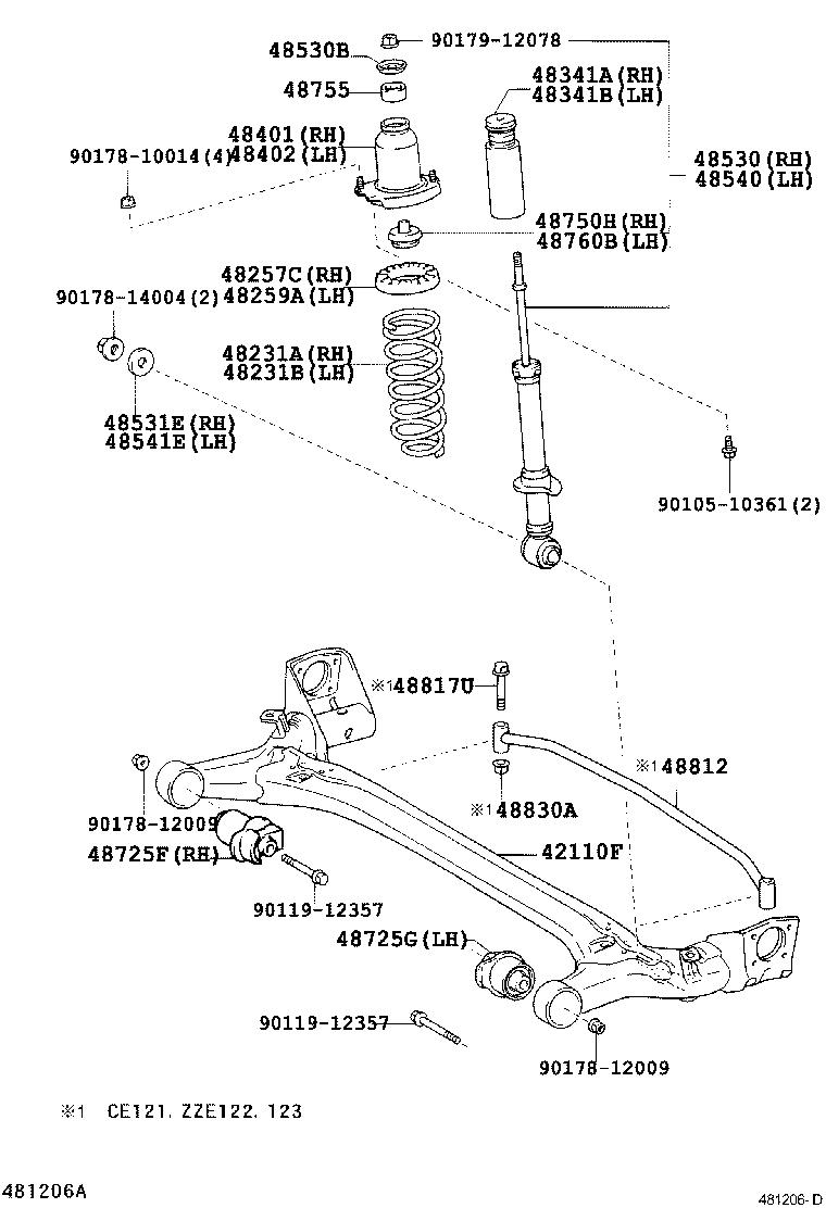 48231-1H610 SPRING, COIL, REAR RH product image