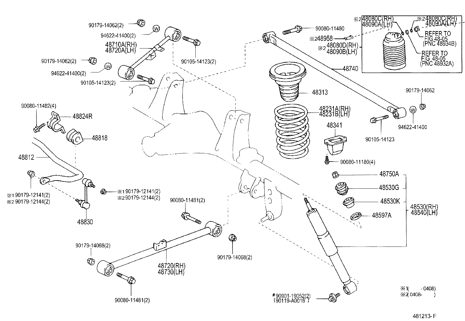 Toyota 48530-80189 ABSORBER ASSY, SHOCK, REAR RH