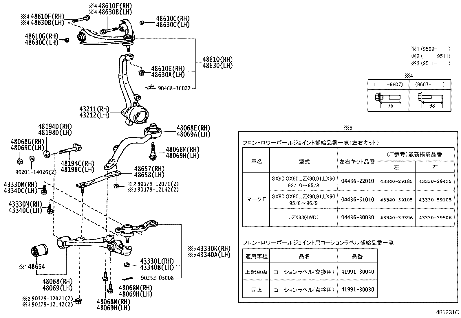 43212-22120 KNUCKLE, STEERING, LH product image