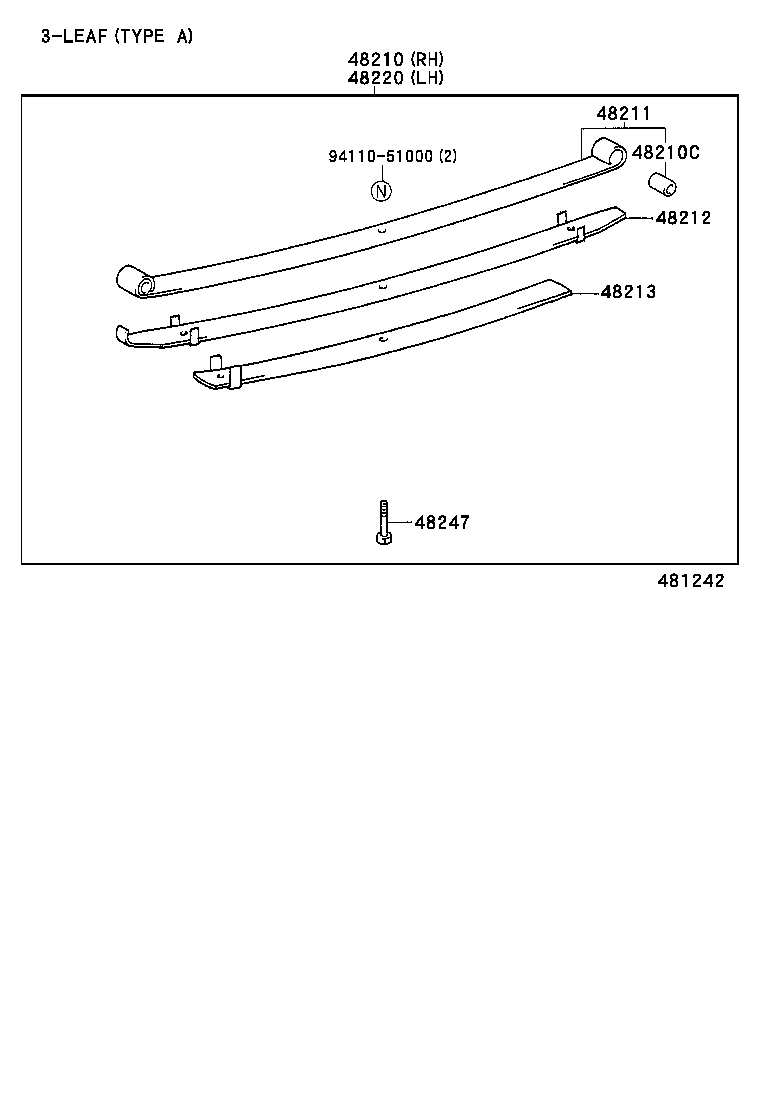 48215-2E080 LEAF, REAR SPRING, NO.5 product image