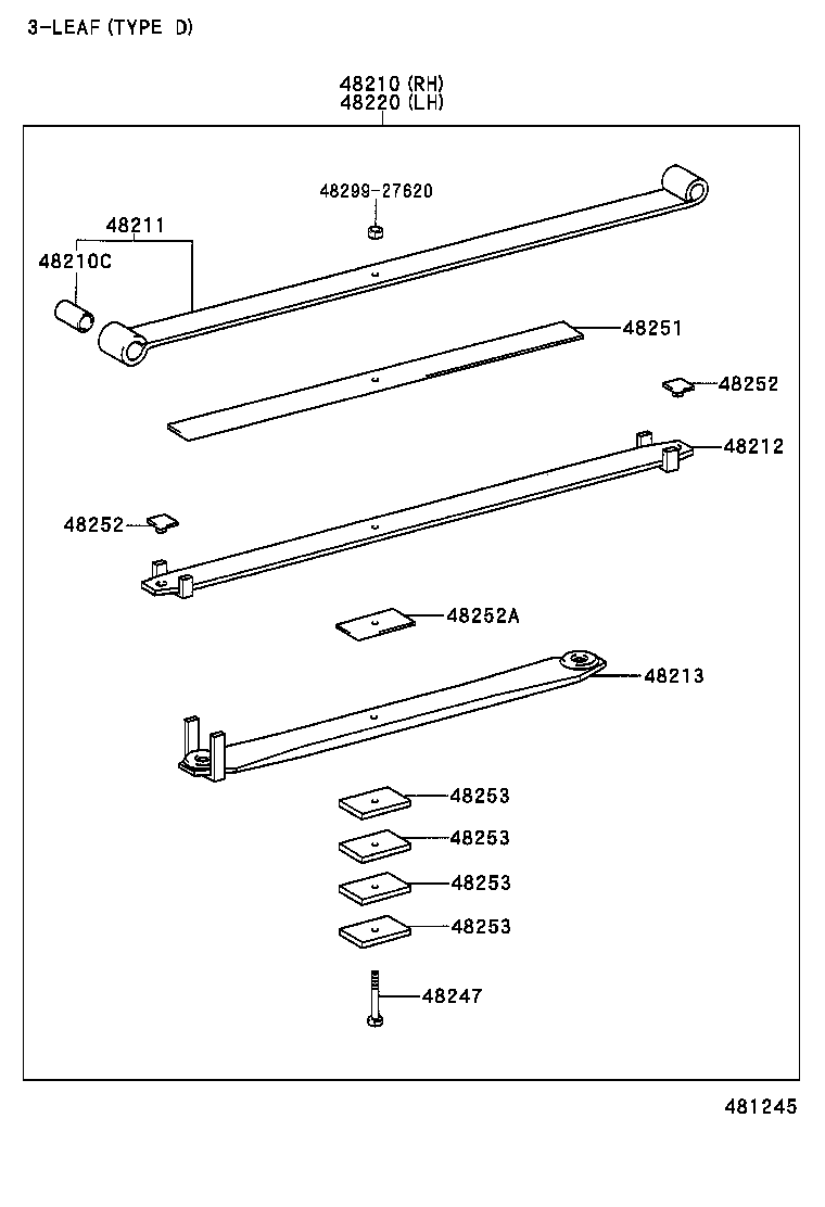48215-2E080 LEAF, REAR SPRING, NO.5 product image