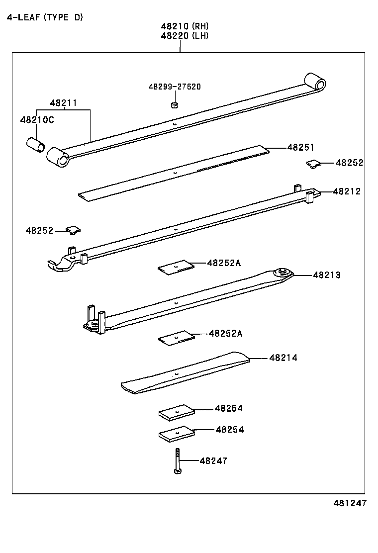 48215-2E080 LEAF, REAR SPRING, NO.5 product image