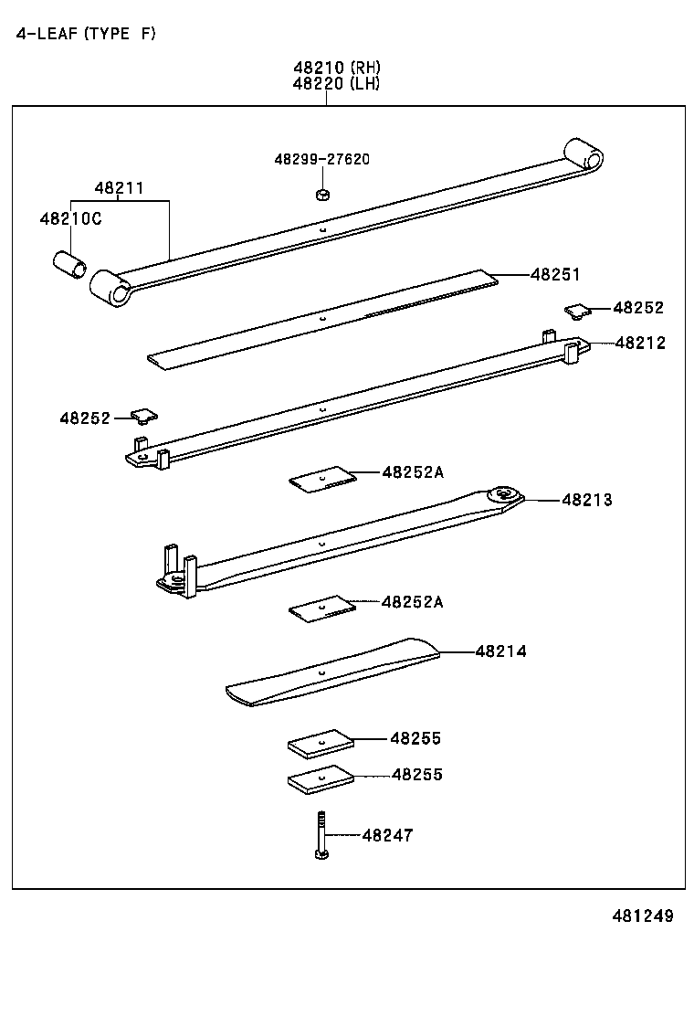 48215-2E080 LEAF, REAR SPRING, NO.5 product image
