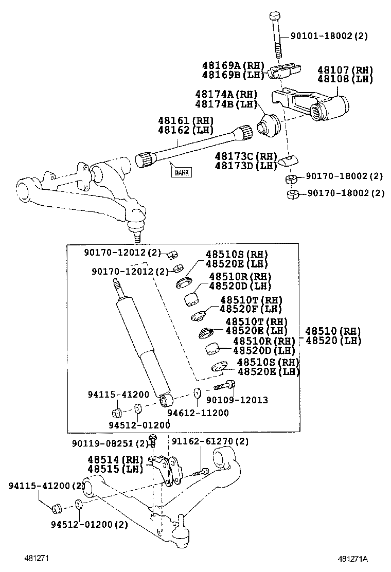 48107-36030 ARM SUB-ASSY, ANCHOR, RH product image