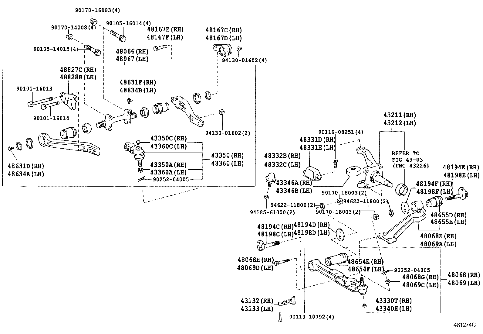 43202-36110 KNUCKLE, STEERING, LH product image