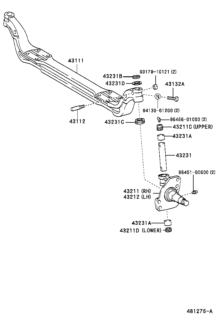 43202-36110 KNUCKLE, STEERING, LH product image