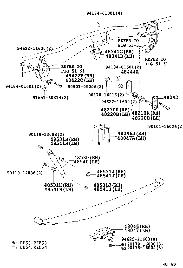 48041-36090 SHACKLE SUB-ASSY, REAR SPRING, NO.2 product image