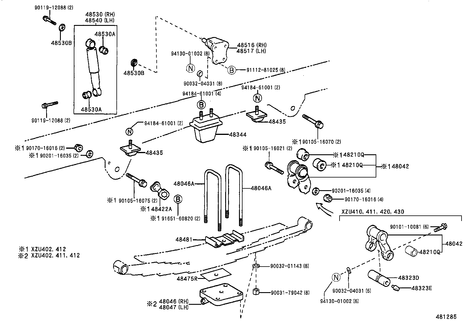 48042-37050 SHACKLE SUB-ASSY, REAR SPRING, NO.2 product image