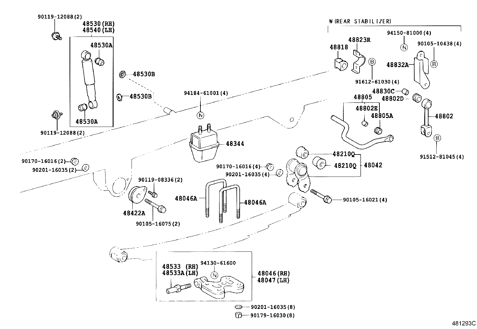48042-37040 SHACKLE SUB-ASSY, REAR SPRING, NO.2 product image