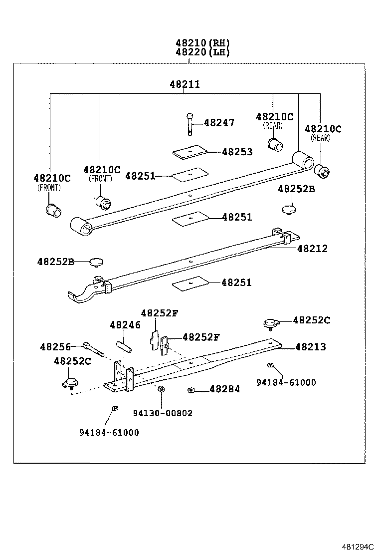 48042-37040 SHACKLE SUB-ASSY, REAR SPRING, NO.2 product image