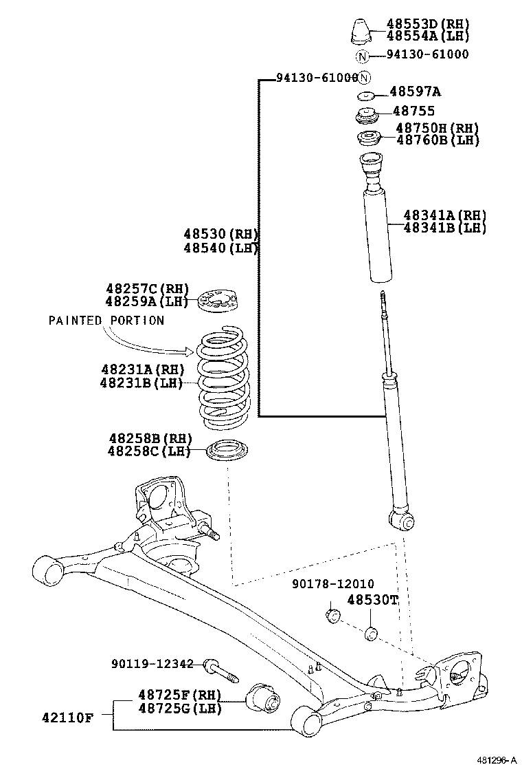 Toyota 48258-0D010 INSULATOR, REAR COIL SPRING, LOWER RH
