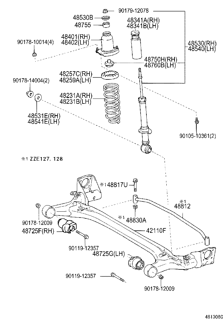 48231-1H650 SPRING, COIL, REAR RH product image