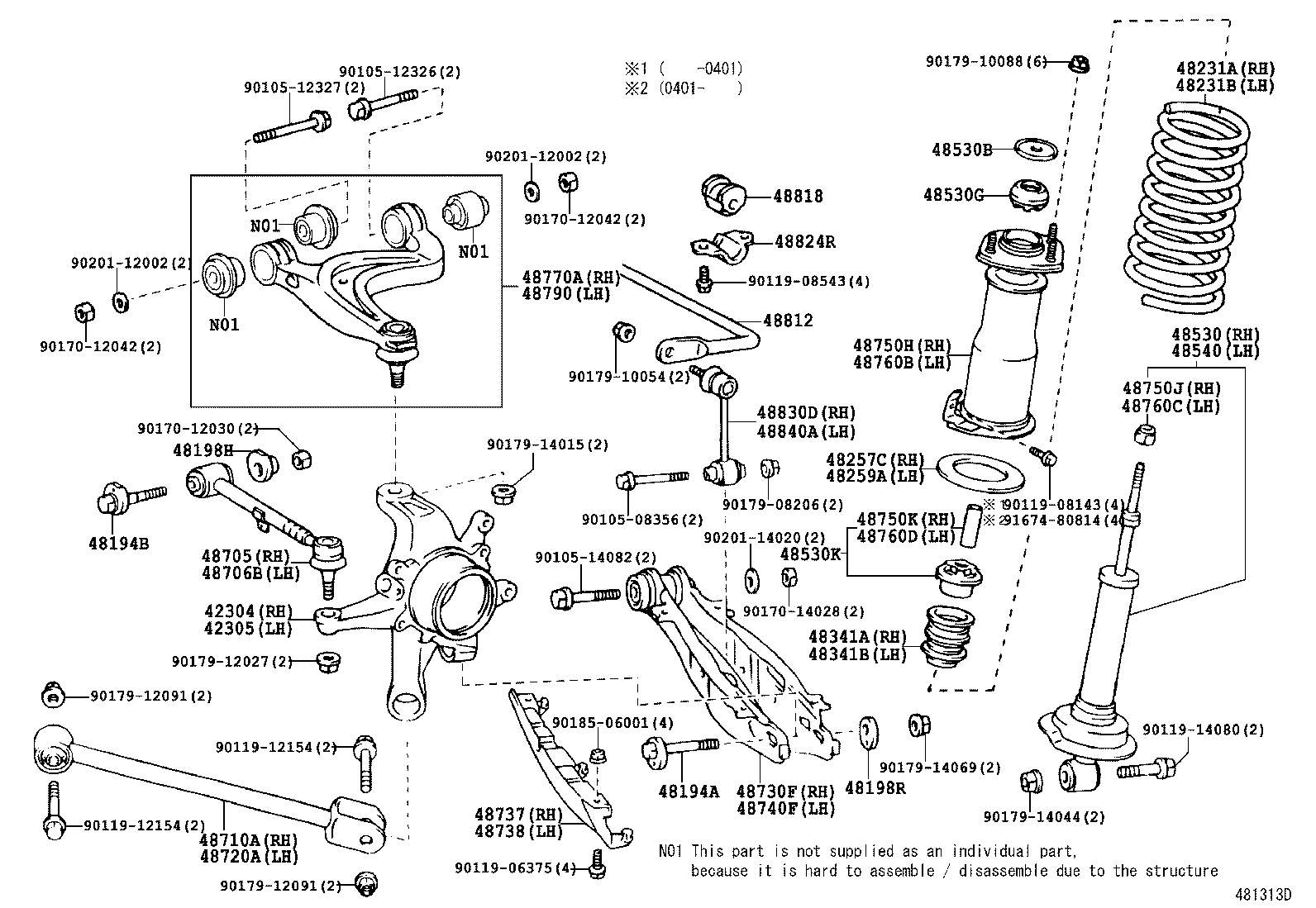 48231-24280 SPRING, COIL, REAR RH product image