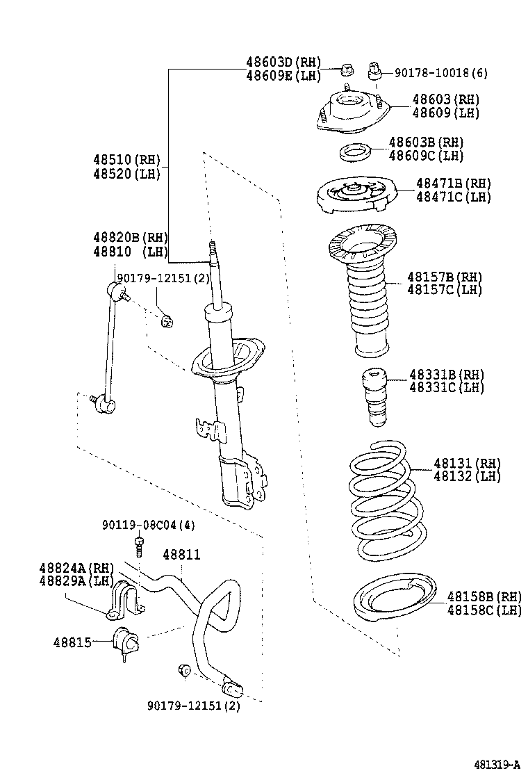 48131-44090 SPRING, FRONT COIL, RH product image