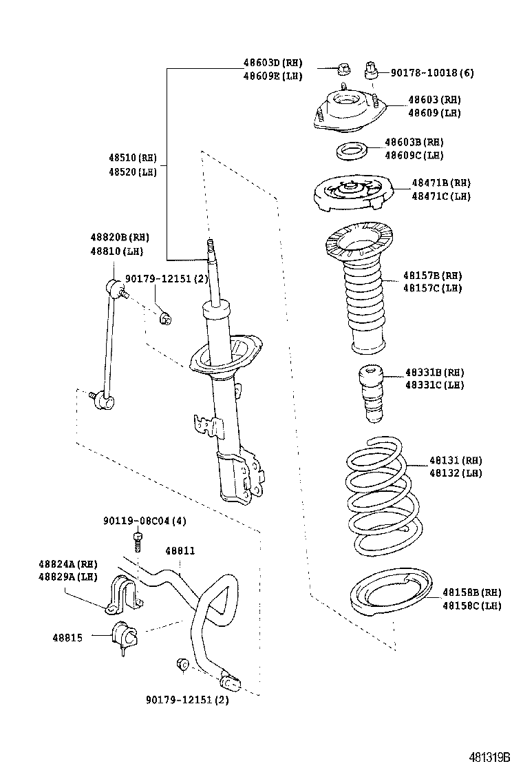 48131-44210 SPRING, FRONT COIL, RH product image