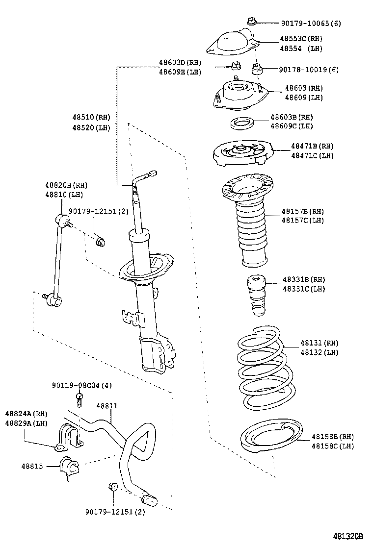 48131-44210 SPRING, FRONT COIL, RH product image