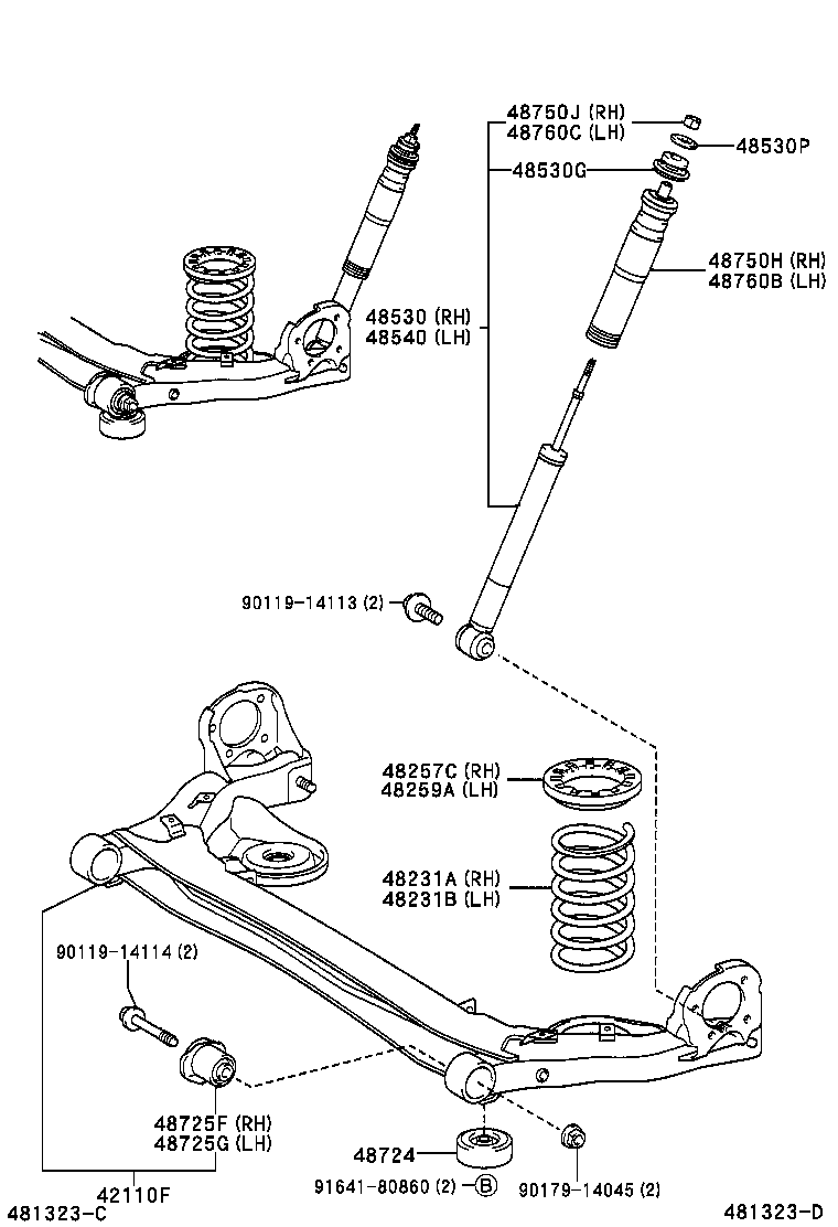 48231-44110 SPRING, COIL, REAR RH product image