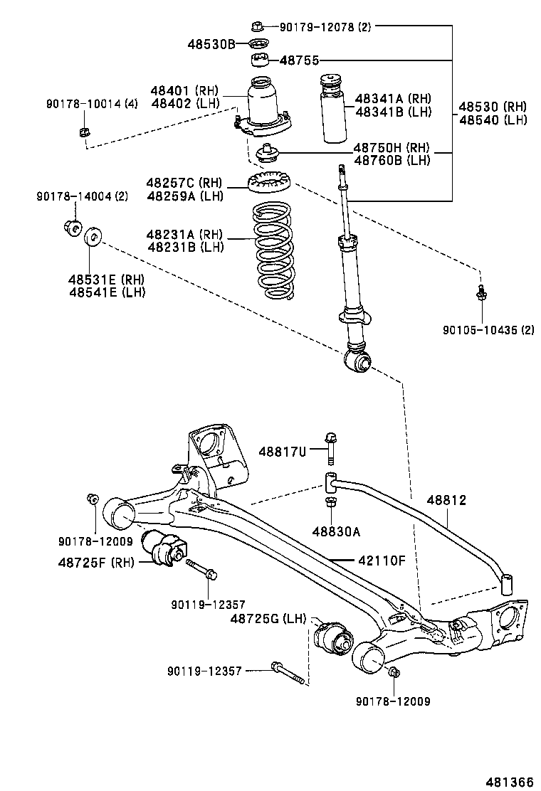 48231-13100 SPRING, COIL, REAR RH product image