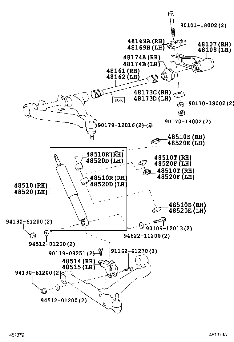 48161-36080 SPRING, TORSION BAR, RH product image
