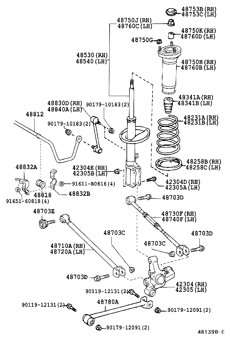 Toyota 48530-39775 ABSORBER ASSY, SHOCK, REAR RH