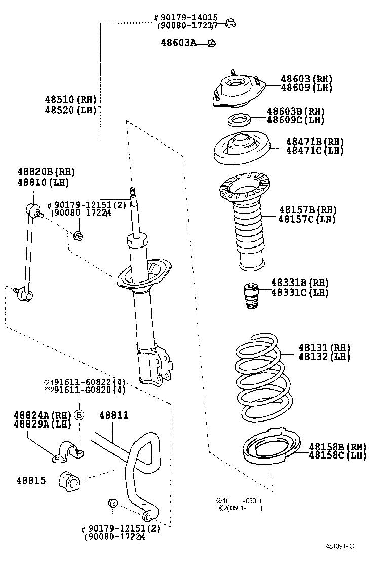 Toyota 48131-33A01 SPRING, FRONT COIL, RH