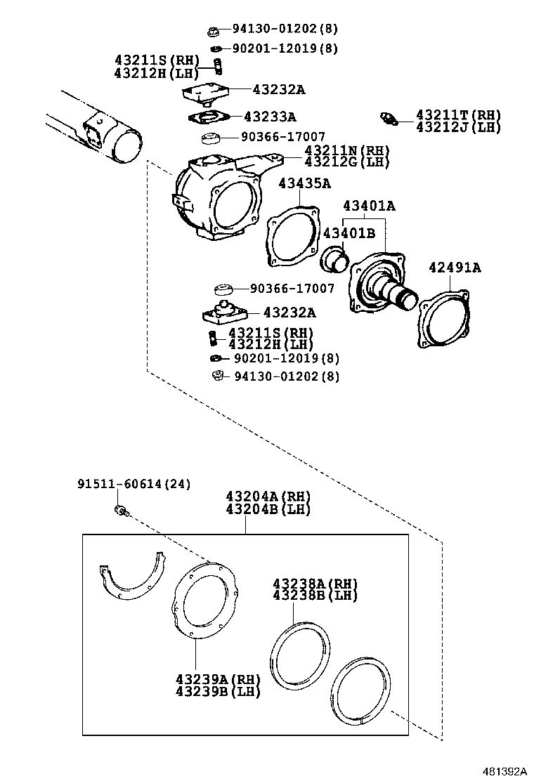 48147-36020 BOLT, REAR SPRING, CENTER product image
