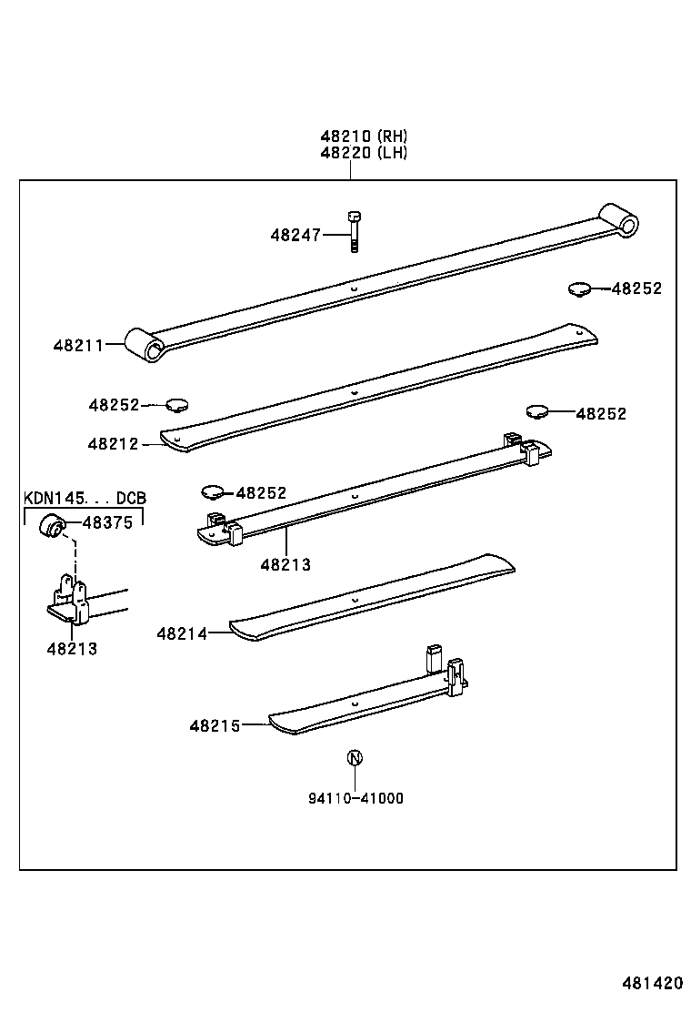 48407-35050 BRACKET, SPRING, NO.3 LH product image