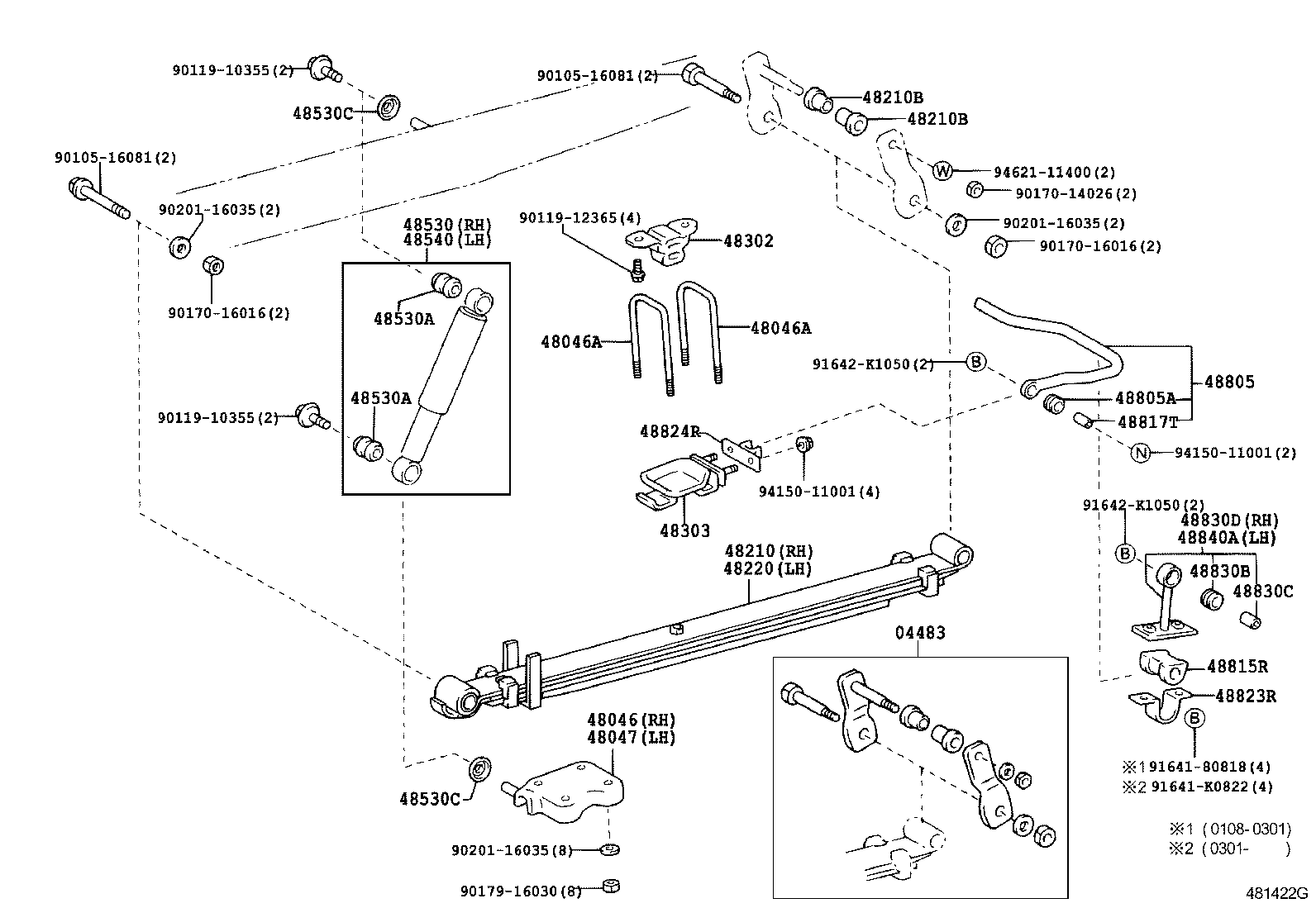 48046-37180 SEAT SUB-ASSY, SPRING U BOLT, RH product image
