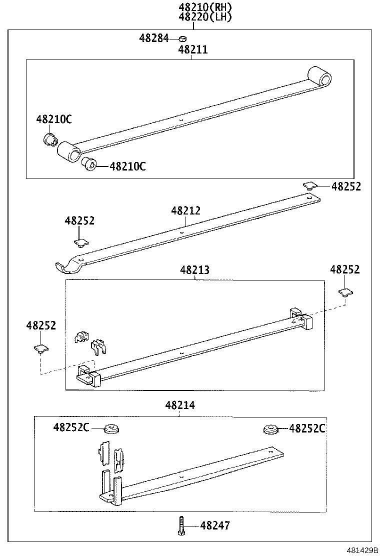48046-37180 SEAT SUB-ASSY, SPRING U BOLT, RH product image