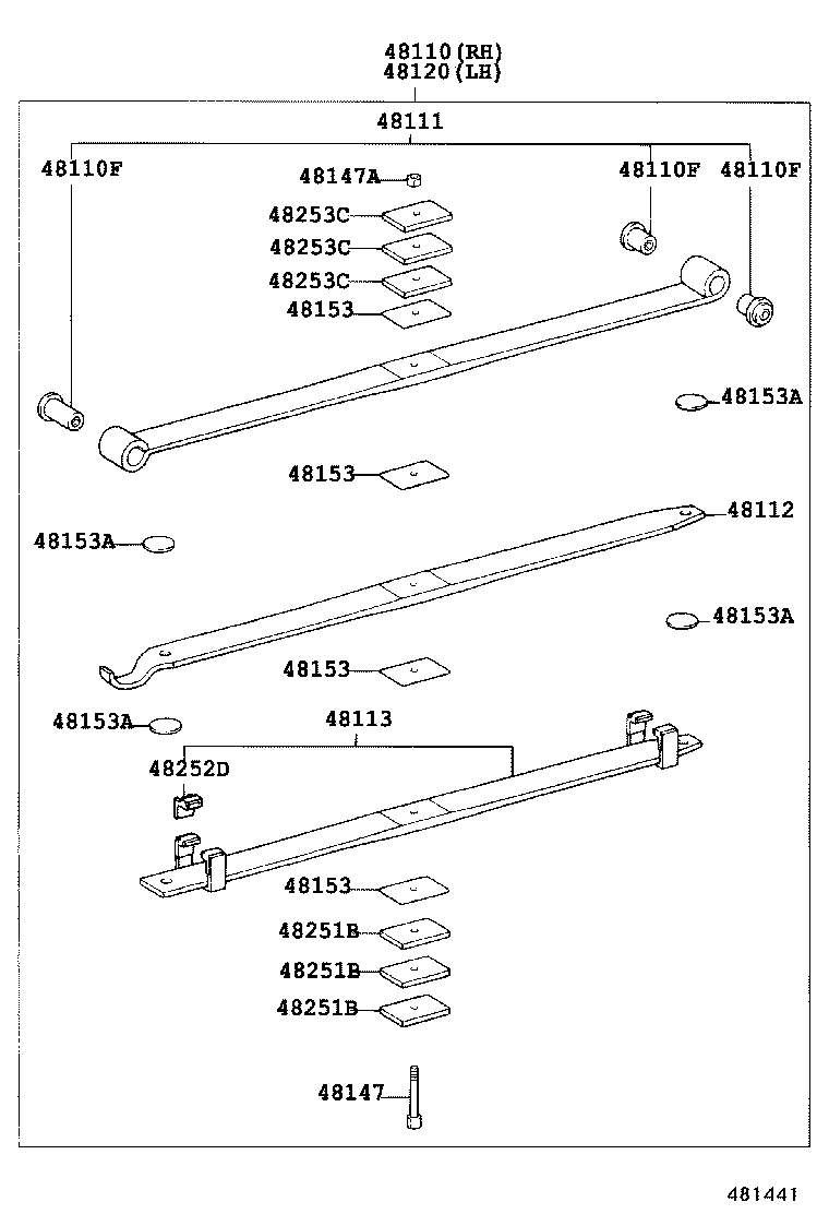 48101-3V430 LEAF, FRONT SPRING, NO.1 product image
