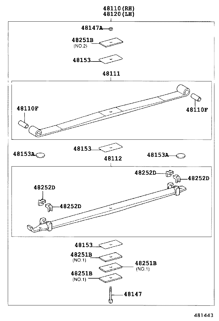 48101-3V430 LEAF, FRONT SPRING, NO.1 product image