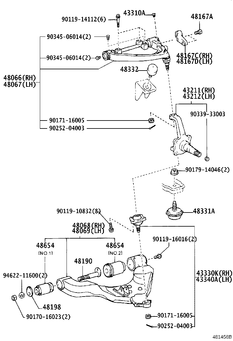 43202-25111 KNUCKLE, STEERING, LH product image
