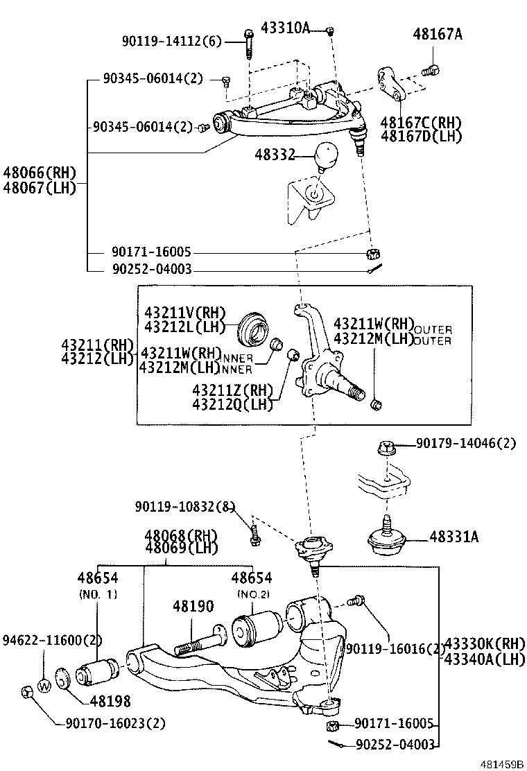 43202-25111 KNUCKLE, STEERING, LH product image