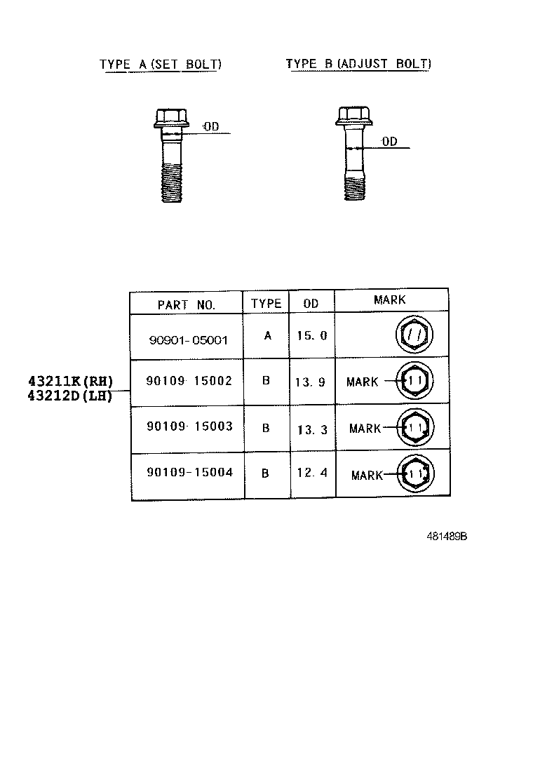 48069-0M030 ARM SUB-ASSY, FRONT SUSPENSION, LOWER NO.1 LH product image