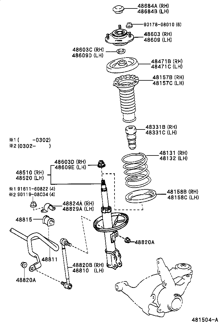 Toyota 48131-AB040 SPRING, FRONT COIL, RH