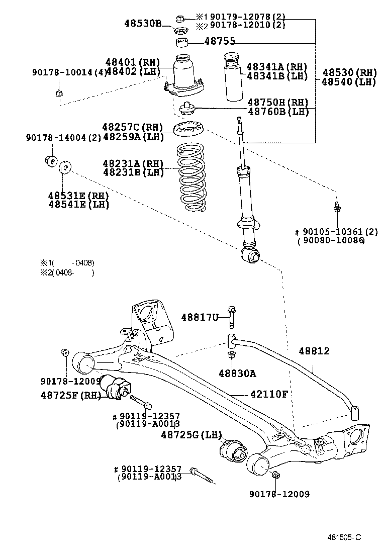 Toyota 48530-A9160 ABSORBER ASSY, SHOCK, REAR RH